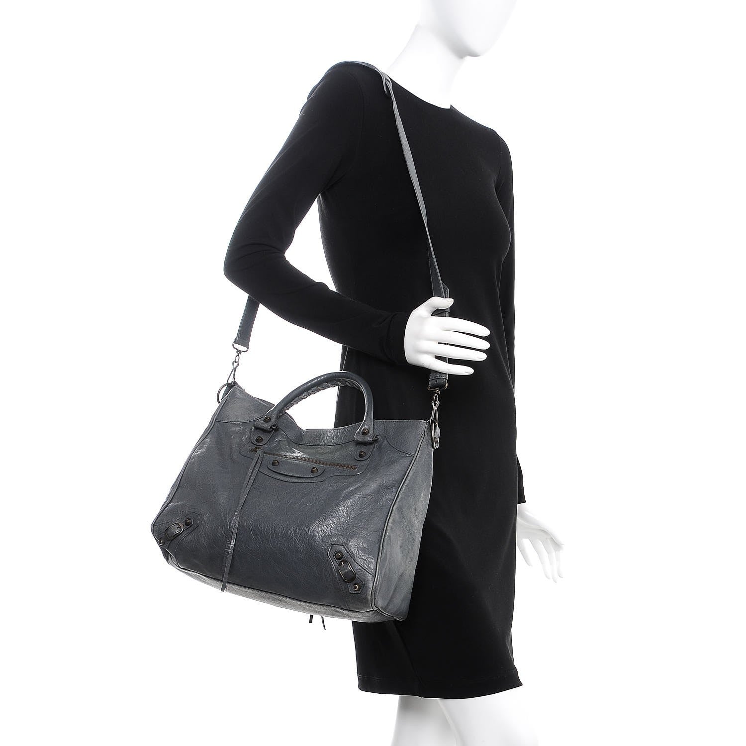 Balenciaga Agneau Classic Hardware Velo Gris Tarmac 2 of 12