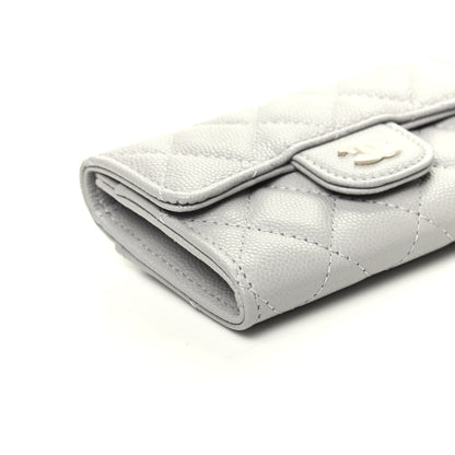 Chanel Caviar Quilted Flap Card Holder Wallet Grey 9 of 11