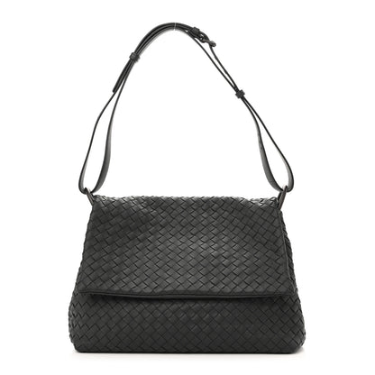 Bottega Veneta Nappa Intrecciato Flap Shoulder Bag Ebano 1 of 9