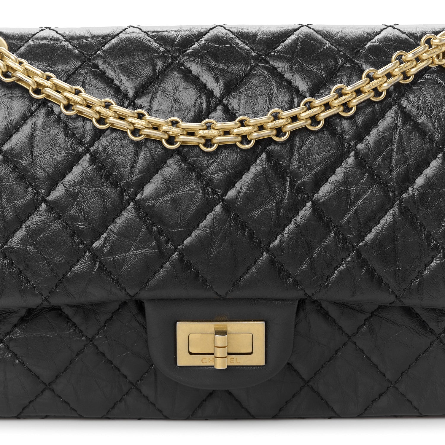 Chanel Aged Calfskin Quilted 2.55 Reissue 225 Flap Black 8 of 10