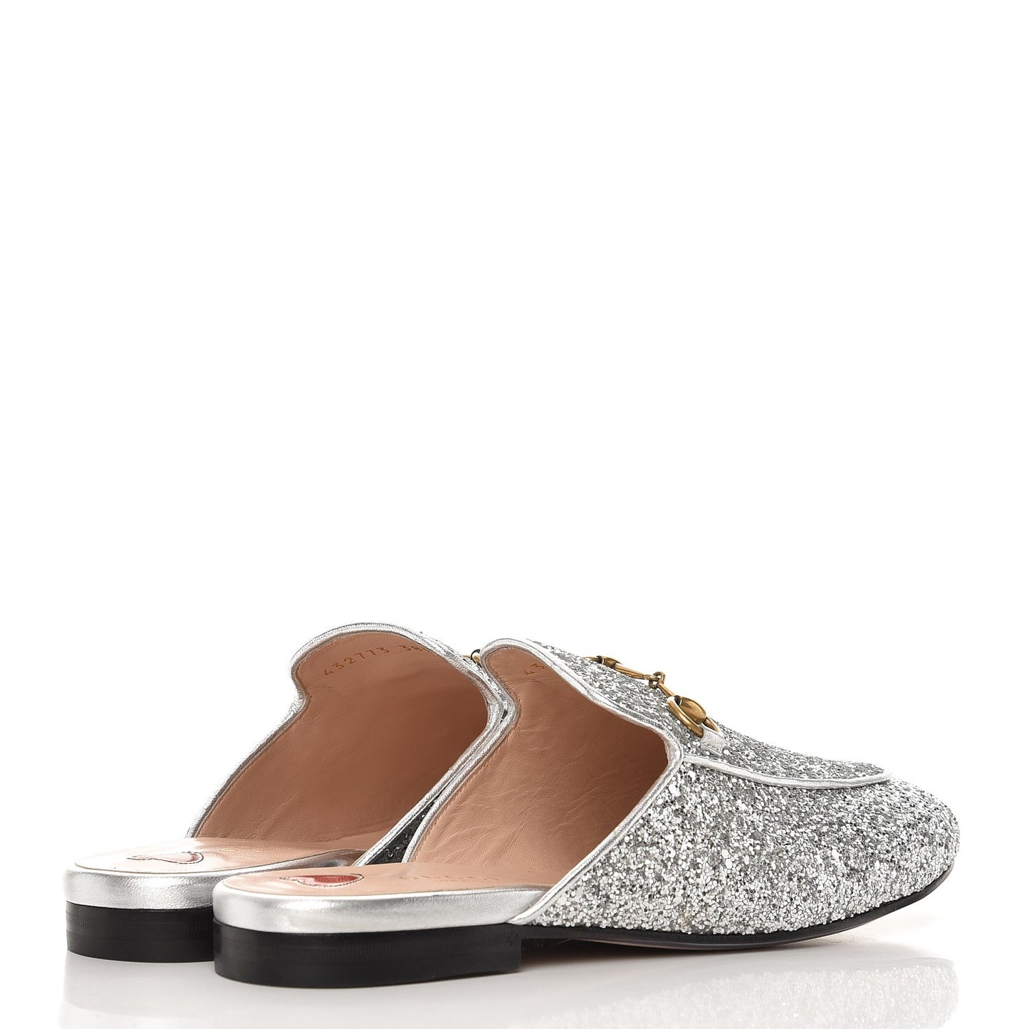 Glitter Princetown Slippers 38.5 Silver
