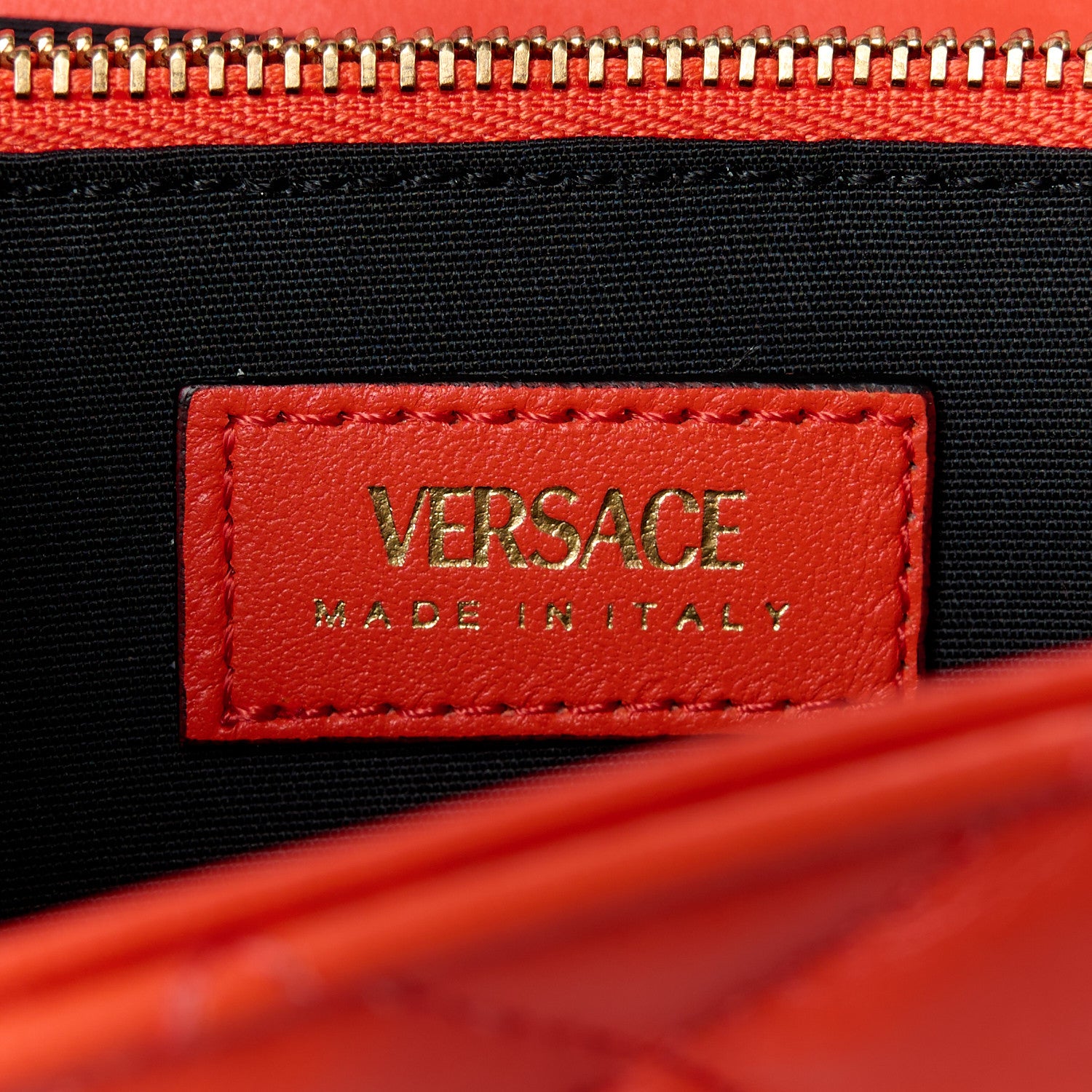 Versace Lambskin Quilted Medusa Wallet on Chain Crossbody Coral 6 of 10