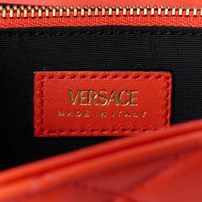 Versace Lambskin Quilted Medusa Wallet on Chain Crossbody Coral 6 of 10