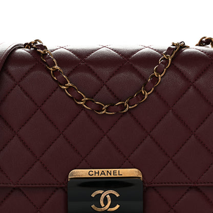 Chanel Sheepskin Quilted Large Beauty Lock Flap Burgundy 8 of 12