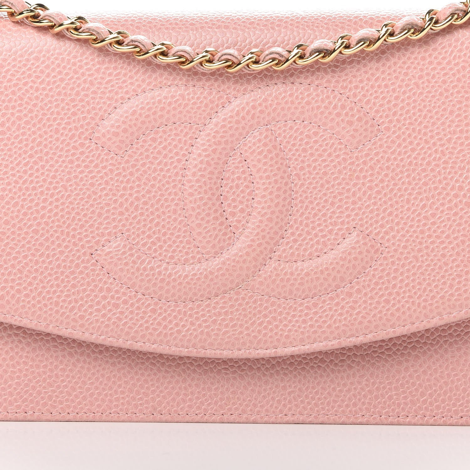 Chanel Caviar Timeless CC Wallet On Chain WOC Pink 9 of 14