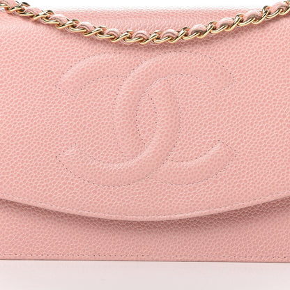Chanel Caviar Timeless CC Wallet On Chain WOC Pink 9 of 14
