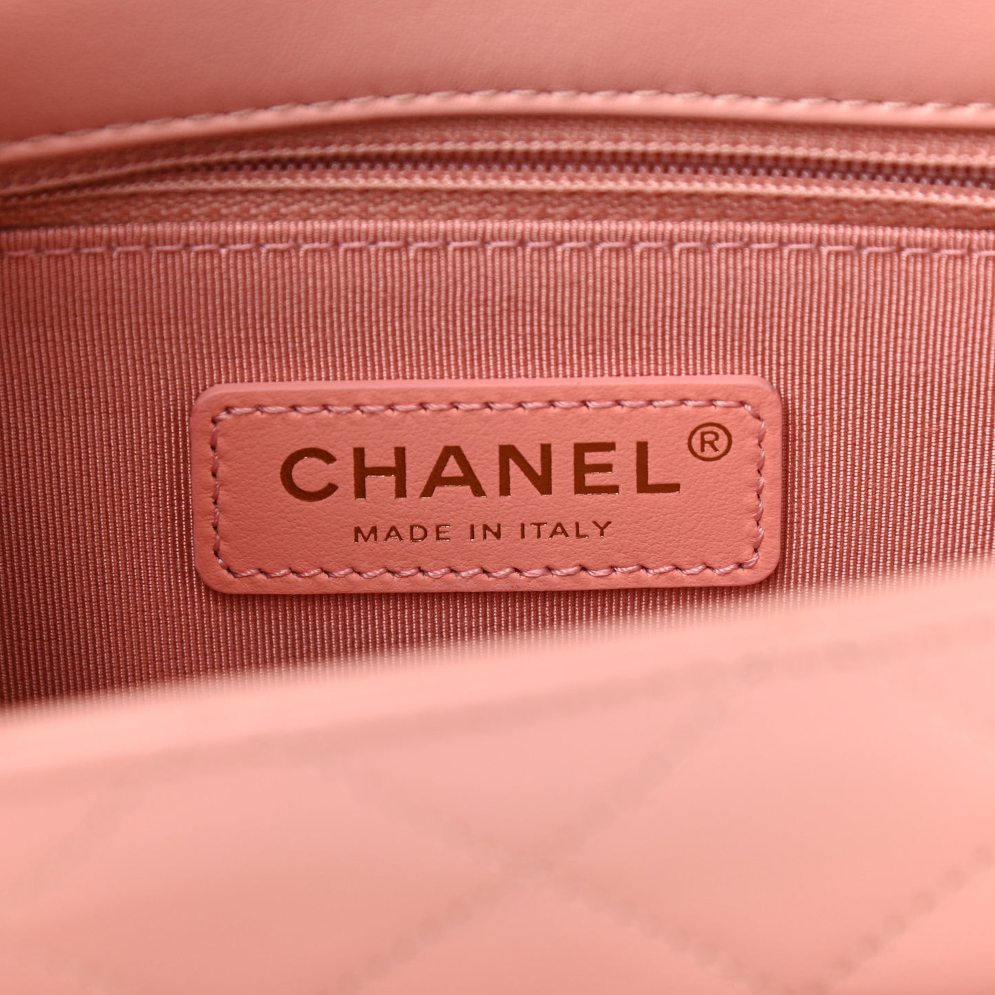 Calfskin Quilted Small Enchained Flap Light Pink