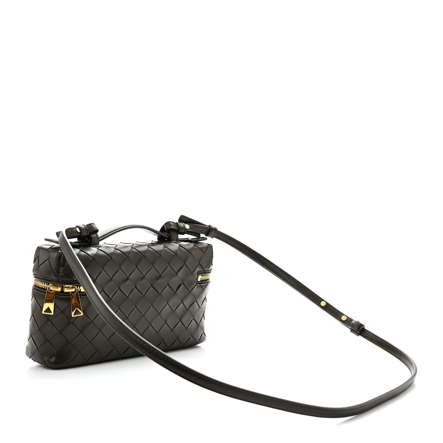 Bottega Veneta Calfskin Intrecciato Bang Bang Vanity Case Kaki 3 of 10