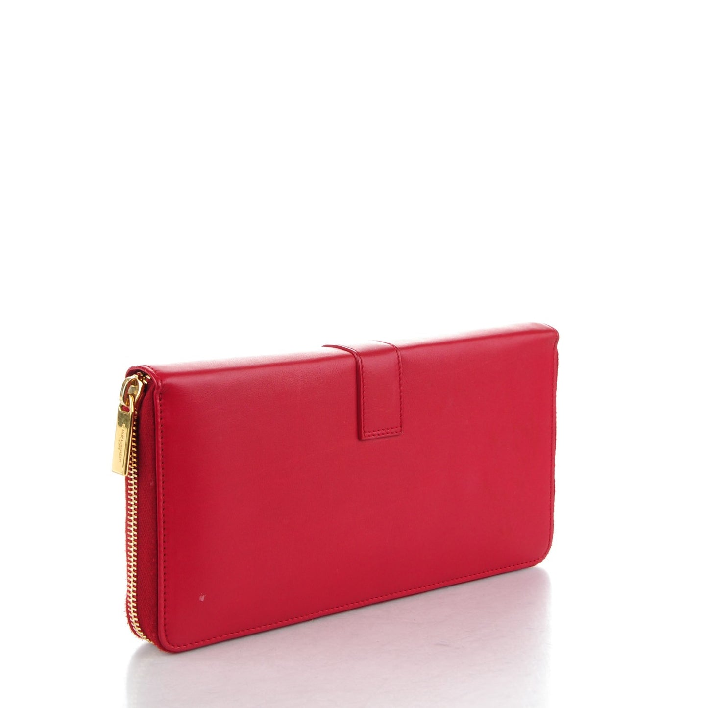 Calfskin Classic Y Ligne Zip Around Wallet Red