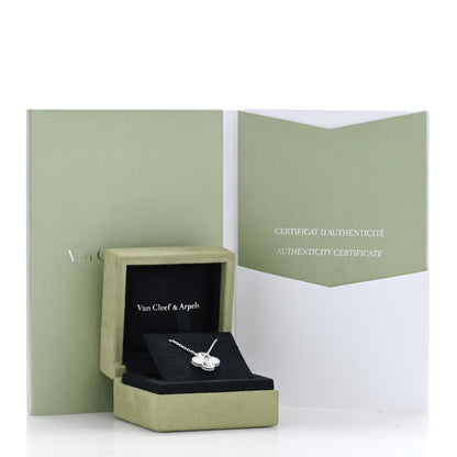 Van Cleef & Arpels VAN CLEEF & ARPELS 18K White Gold Guilloche Vintage Alhambra Pendant Necklace 5 of 5