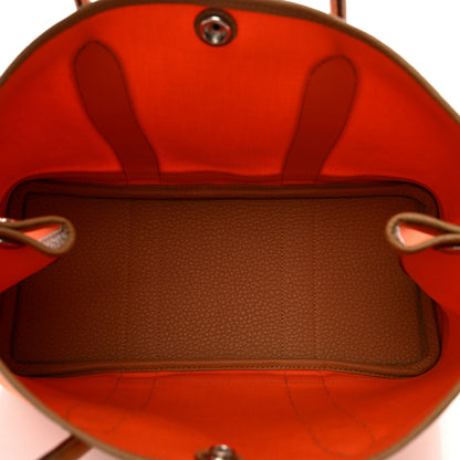 Hermes Toile Militaire Vache Country Garden Party 30 TPM Orange Chai 6 of 11