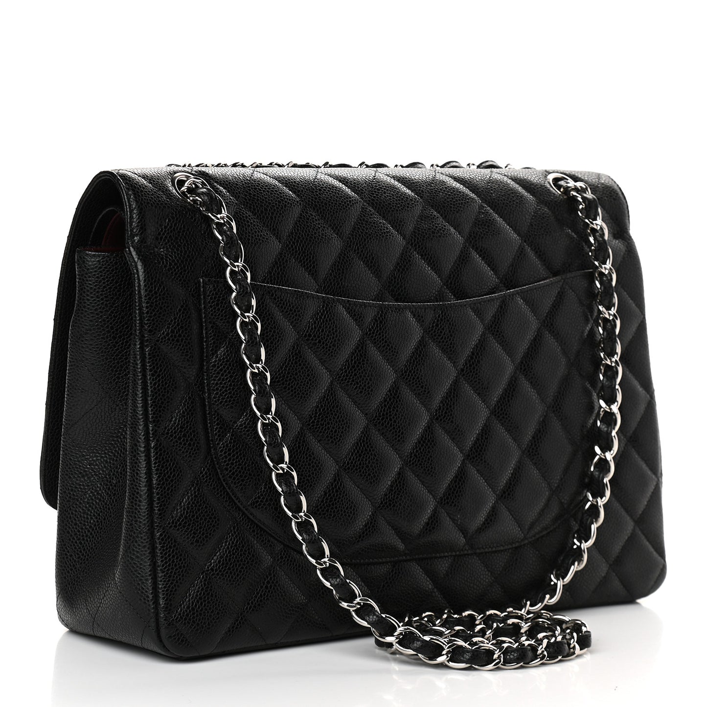 Caviar Quilted Maxi Double Flap Black