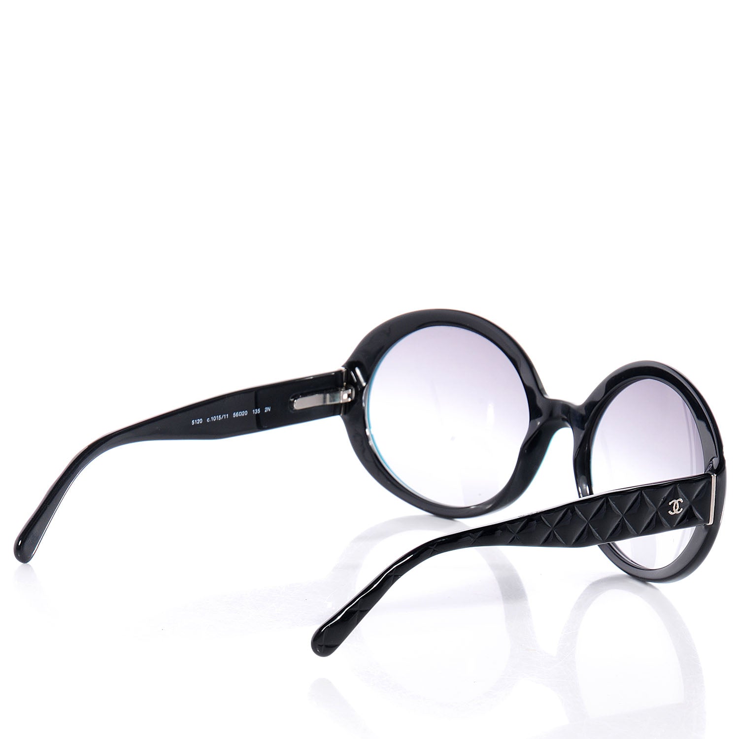 Chanel Quilted CC Mod Sunglasses 5120 Black Blue 2 of 6