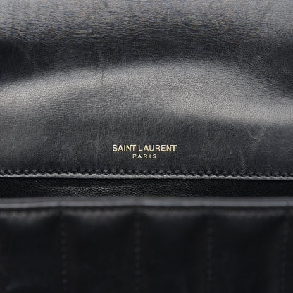 Saint Laurent Lambskin Matelasse Monogram Medium Vicky Chain Bag Black 5 of 11