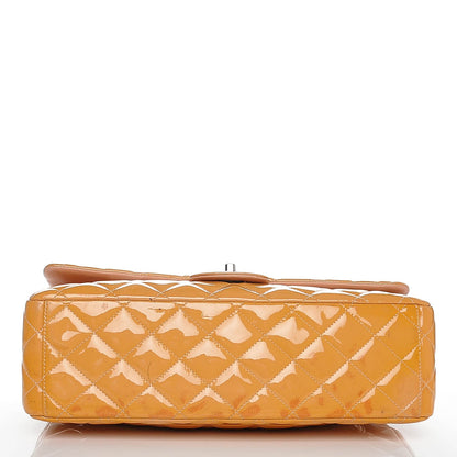 Chanel Patent Maxi Quilted Double Flap Light Orange 24 of 24