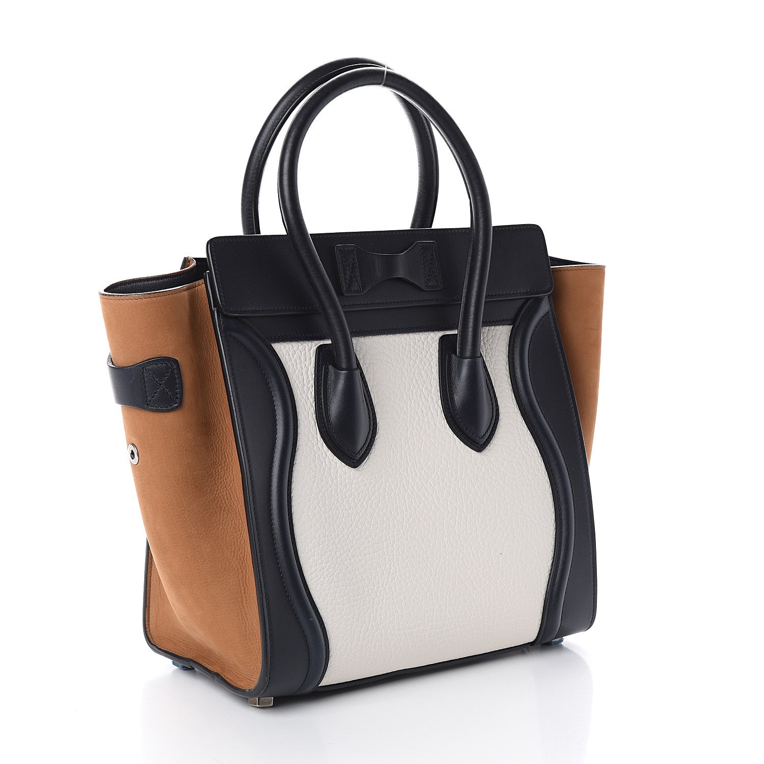 Celine Baby Grained Calfskin Nubuck Micro Tri-Color Luggage White 2 of 8