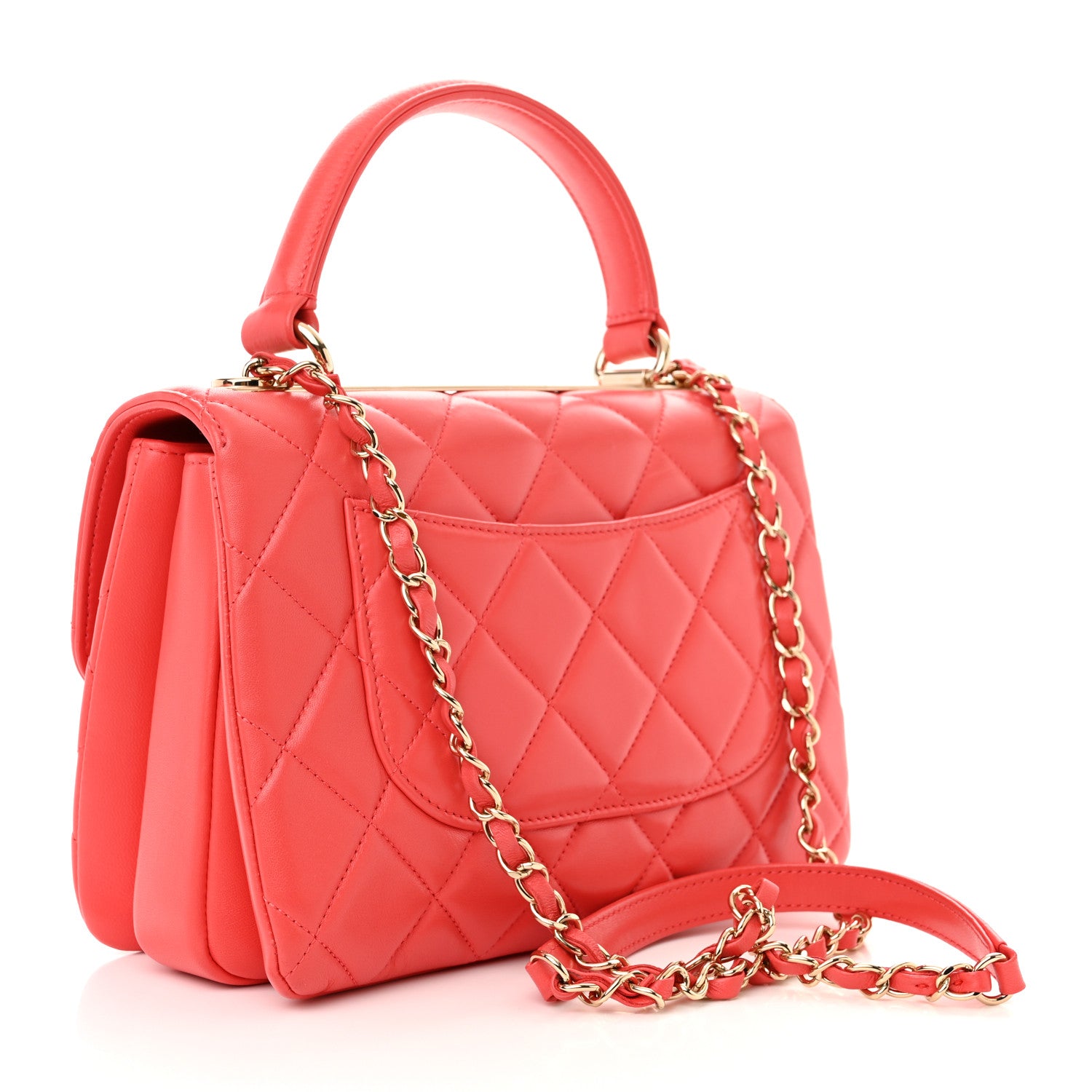 Chanel Lambskin Quilted Small Trendy CC Flap Dual Handle Bag Red 3 of 12
