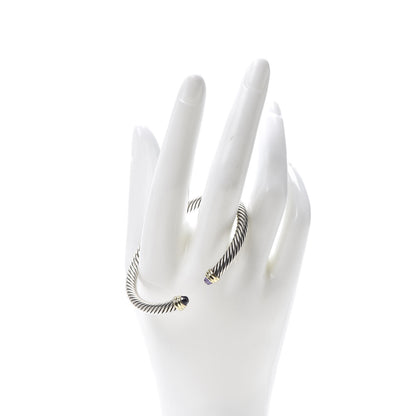 David Yurman Sterling Silver 14K Yellow Gold Amethyst 5mm Cable Classics Petite Color Bracelet 2 of 4