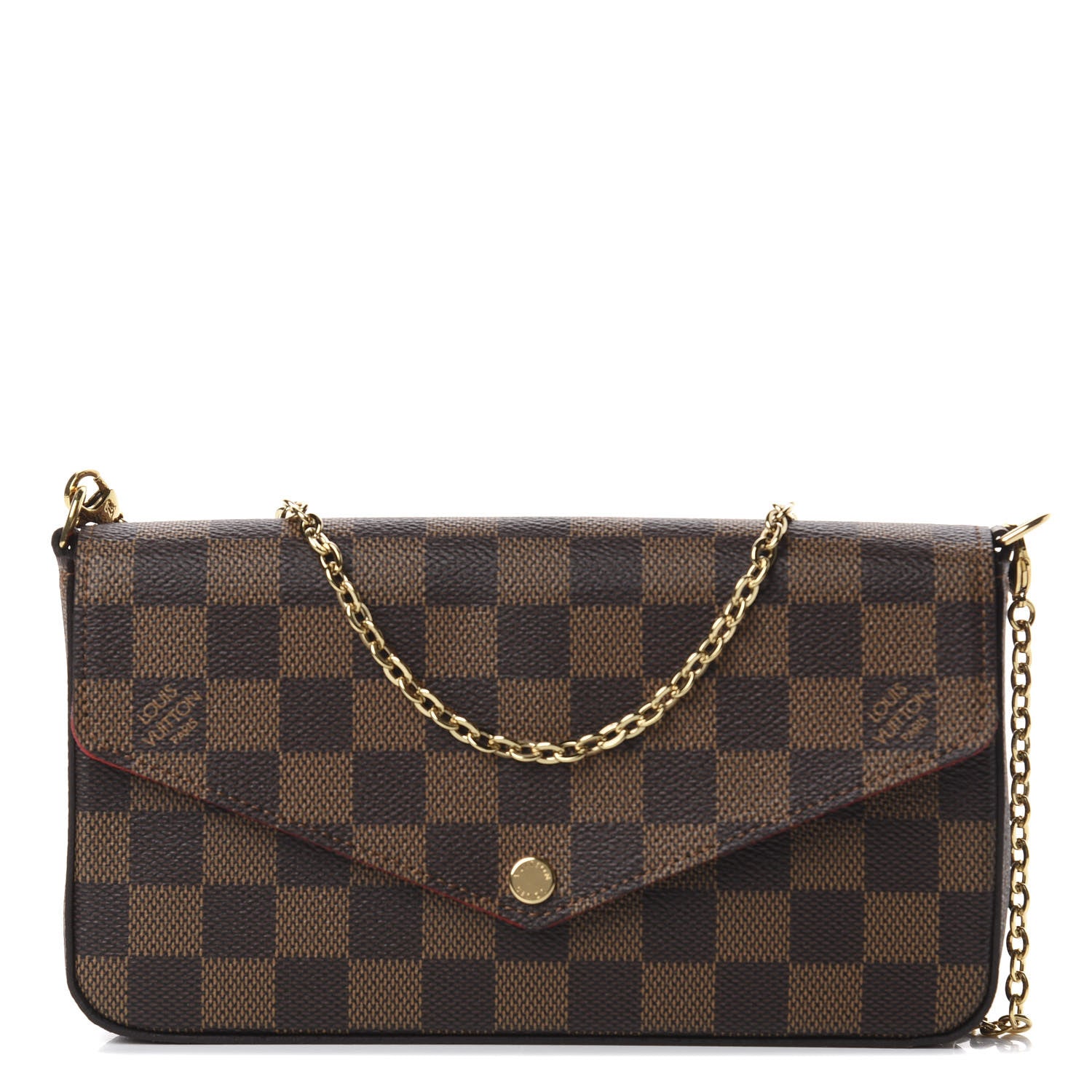 Louis Vuitton Damier Ebene Pochette Felicie Chain Wallet 1 of 20