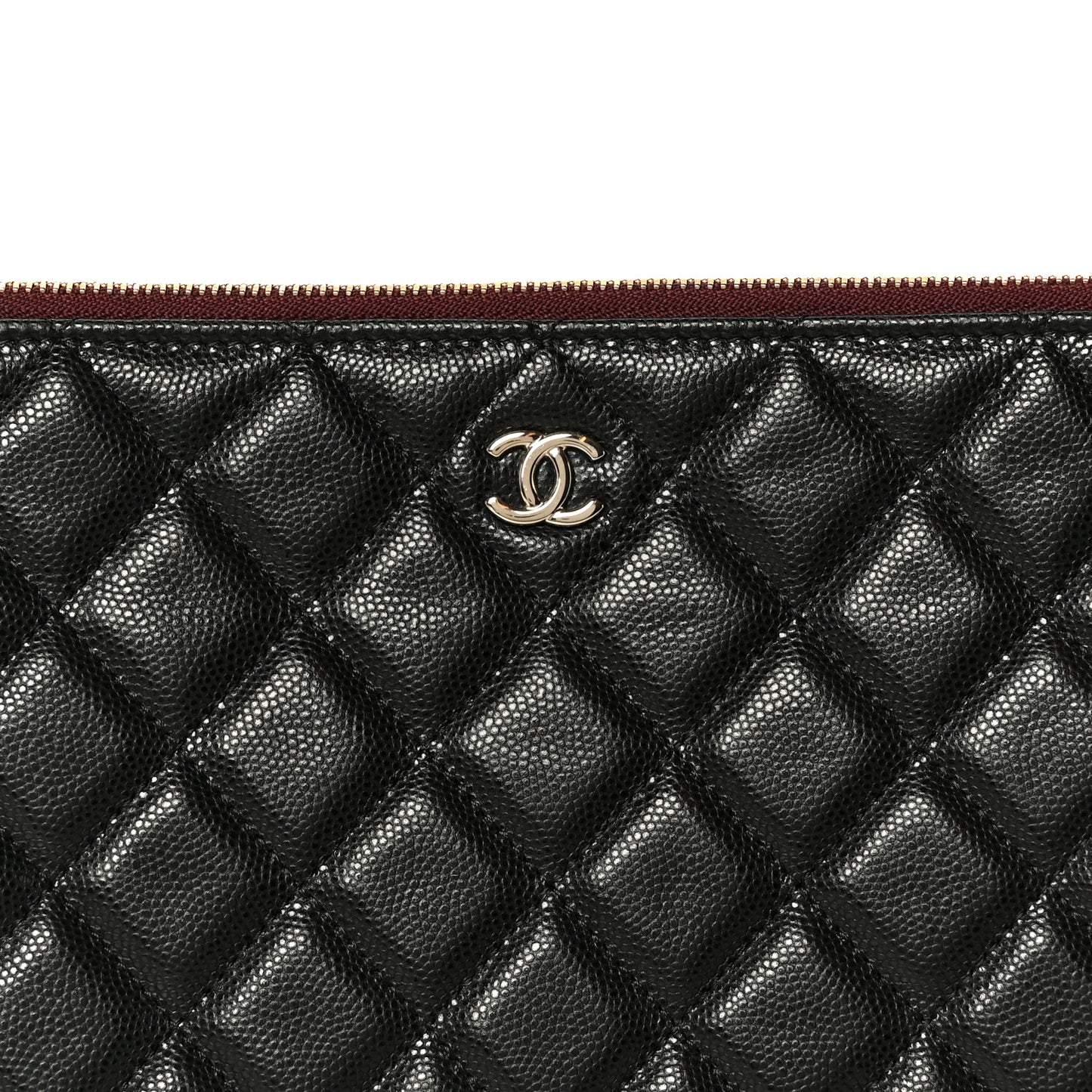 Caviar Quilted Large Cosmetic Case Black