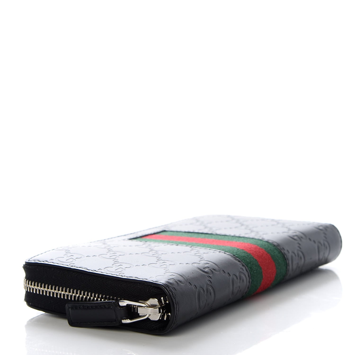 Gucci Guccissima Web Zip Around Wallet Black 4 of 7