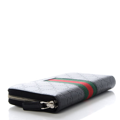 Gucci Guccissima Web Zip Around Wallet Black 4 of 7