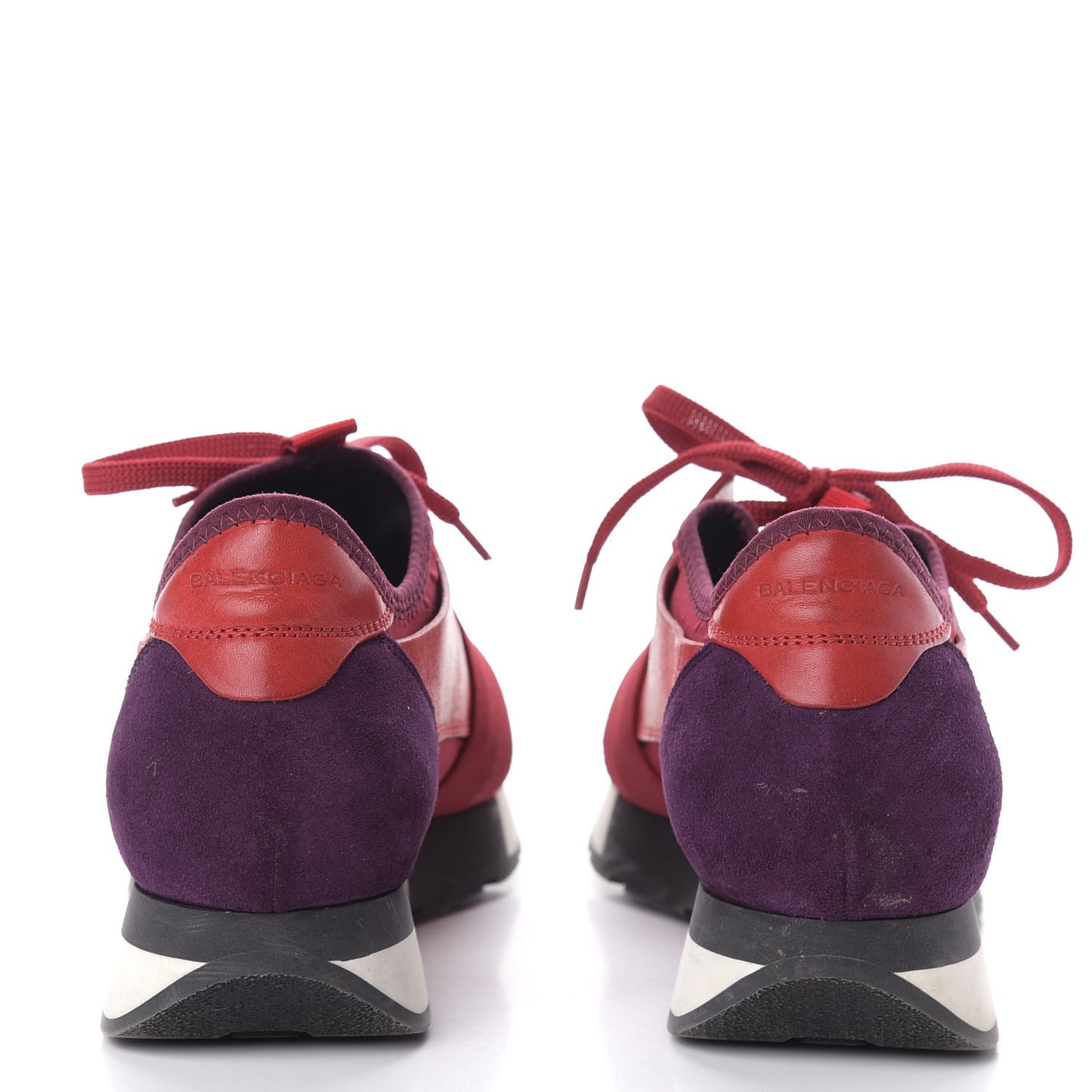 Mesh Calfskin Neoprene Suede Womens Race Runner Sneakers 37 Rouge Violet