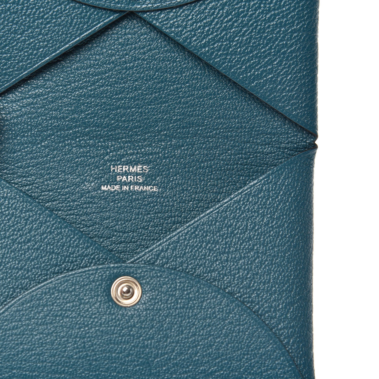 Hermes Chevre Mysore Calvi Card Case Vert Bosphore 6 of 8