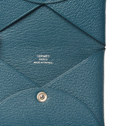 Hermes Chevre Mysore Calvi Card Case Vert Bosphore 6 of 8