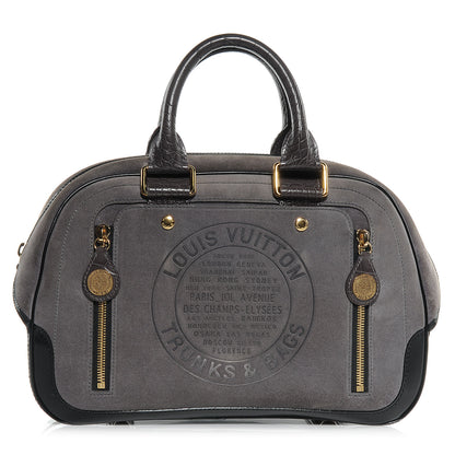 Louis Vuitton Suede Stamped Bowling GM Grey 1 of 7