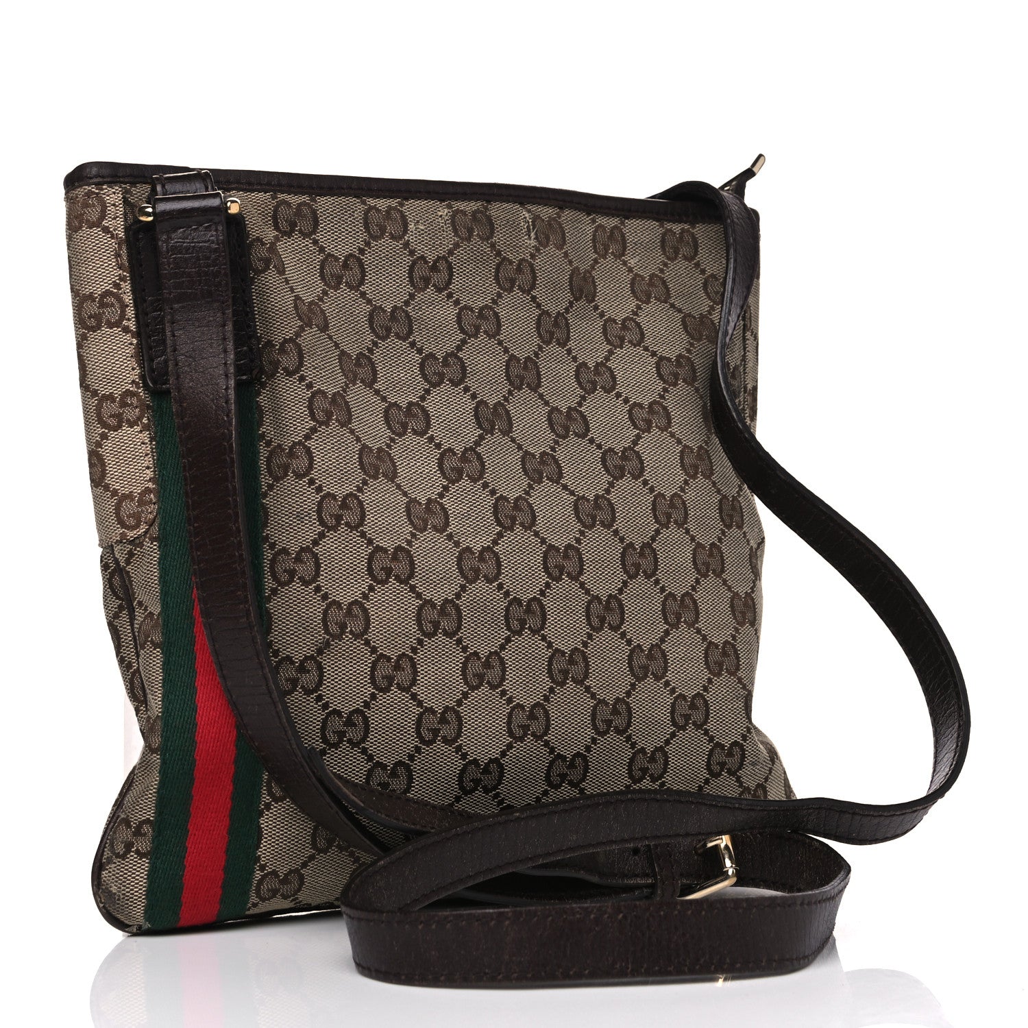 Gucci Monogram Web Jolicoeur Charms Messenger Dark Brown 2 of 21
