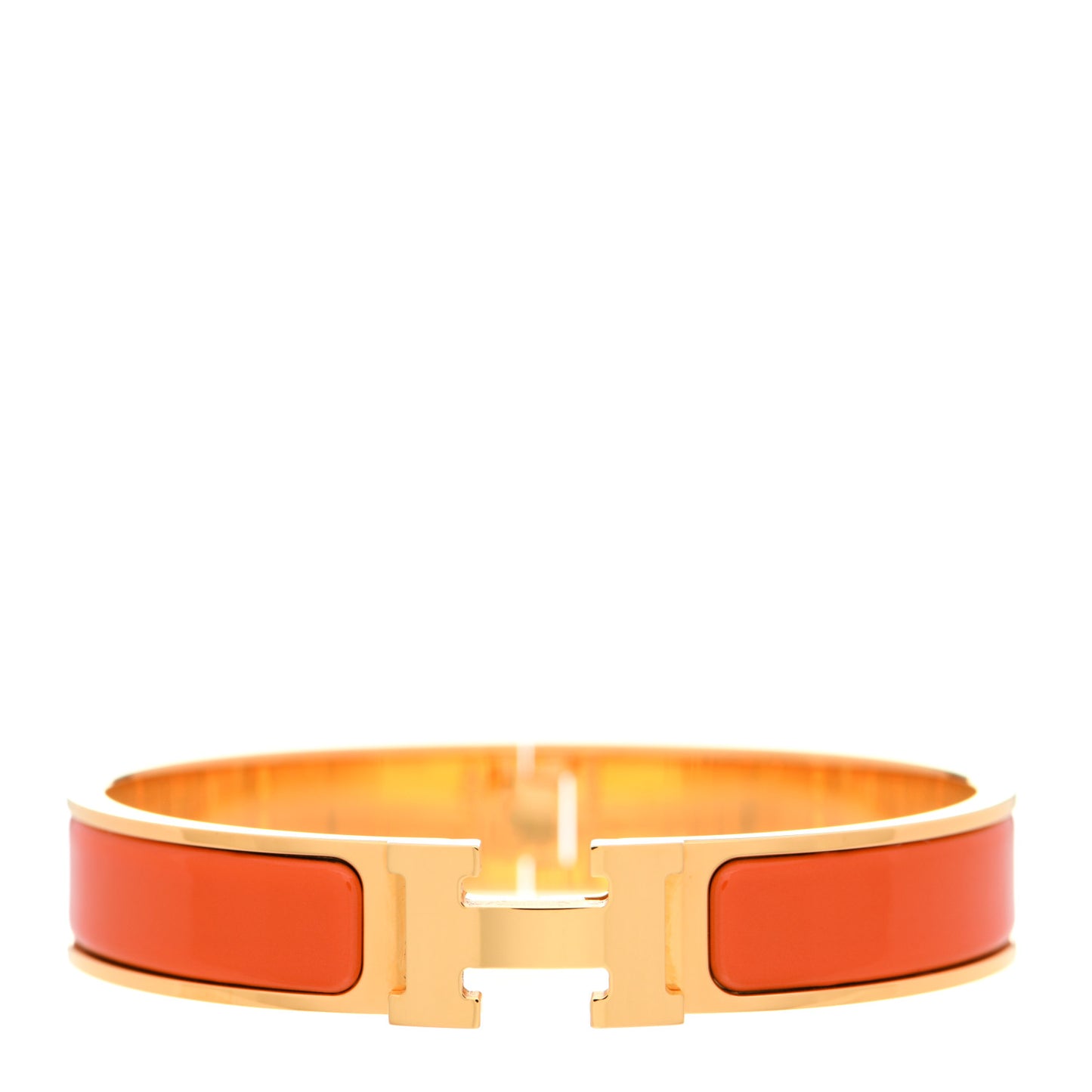 Enamel Narrow Clic Clac H Bracelet GM Orange