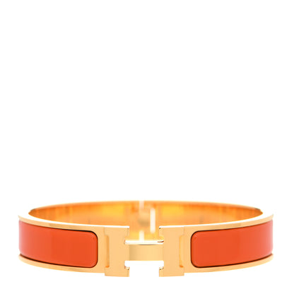 Hermes Enamel Narrow Clic Clac H Bracelet GM Orange 1 of 5