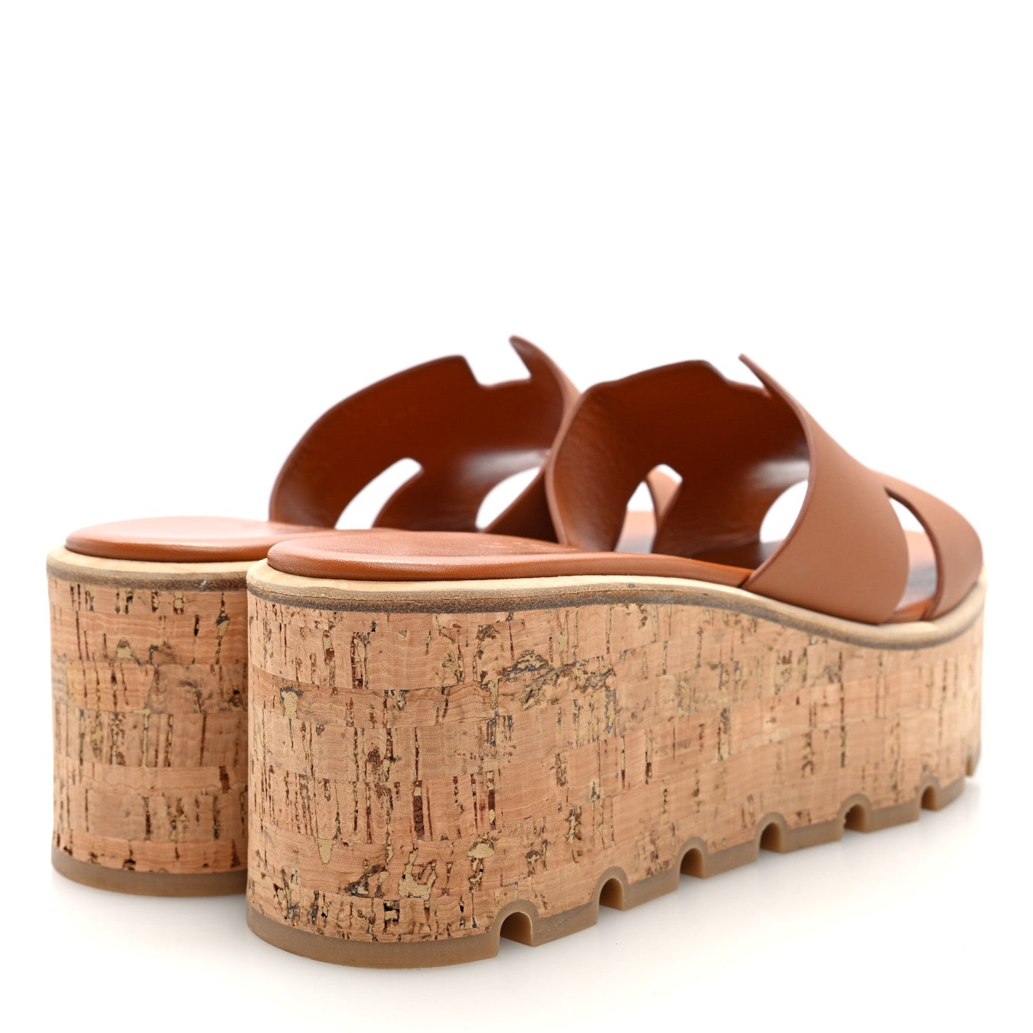 Hermes Calfskin Cork Eze 30 Sandals 37 Marron Glaise 5 of 7