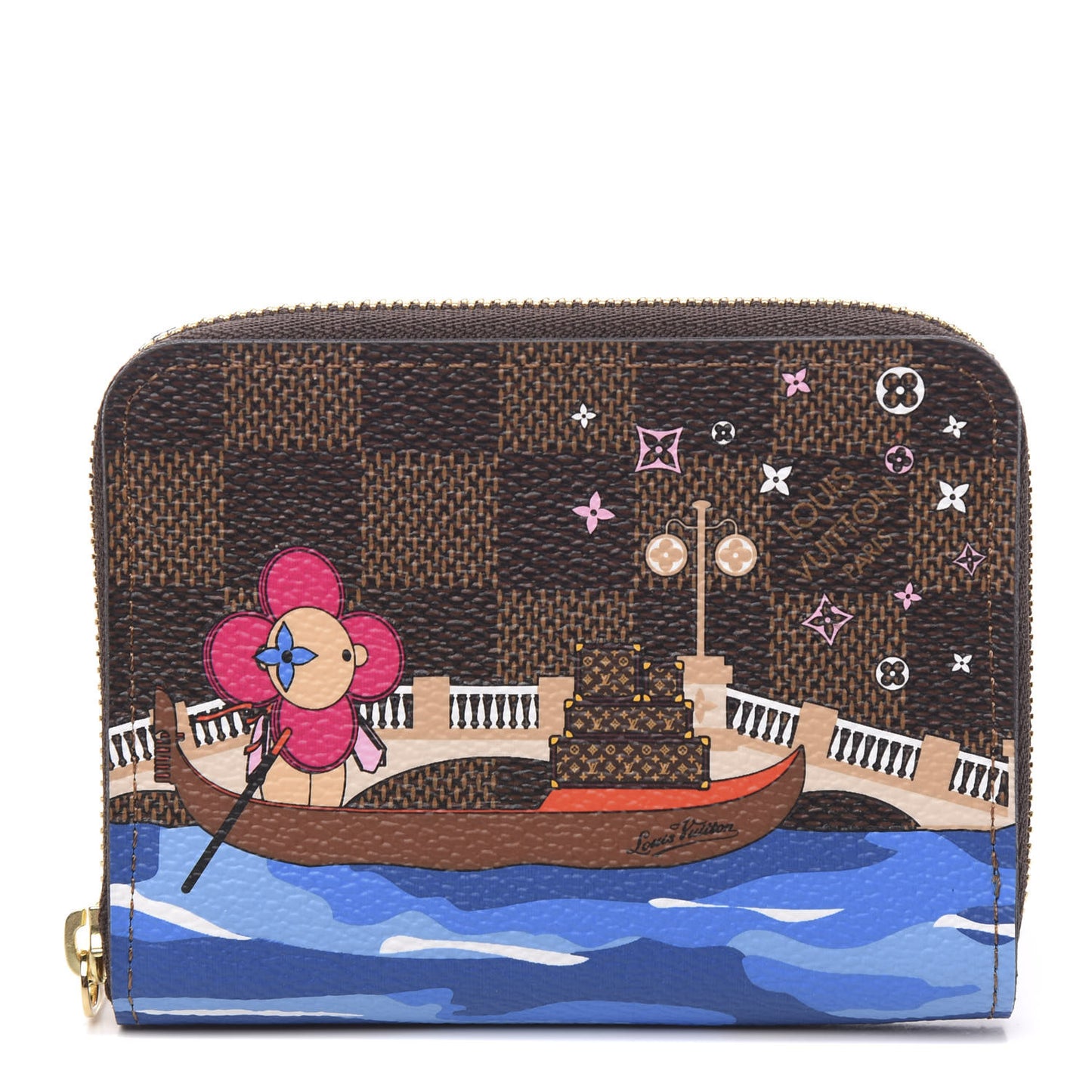 Damier Ebene 2019 Christmas Animation Zippy Coin Purse Blue