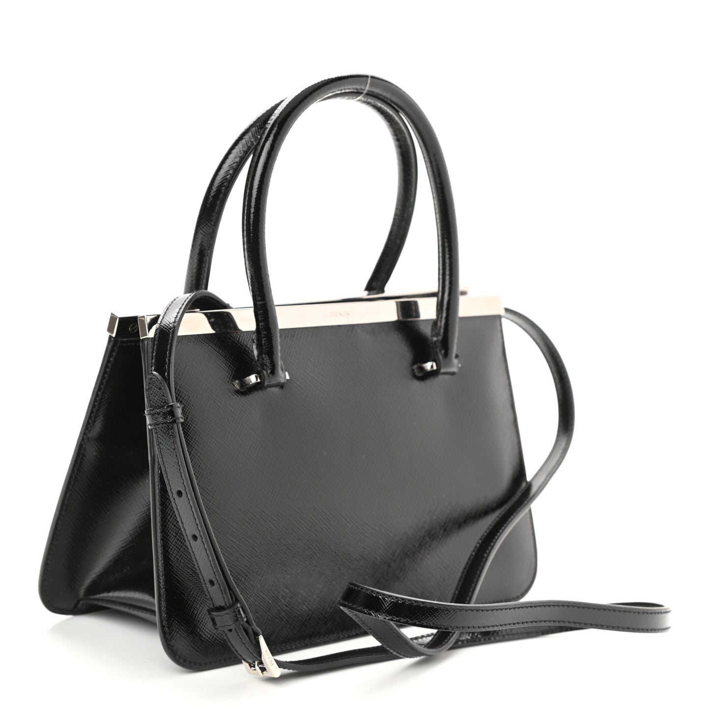 Saffiano Vernice Top Handle Bag Black