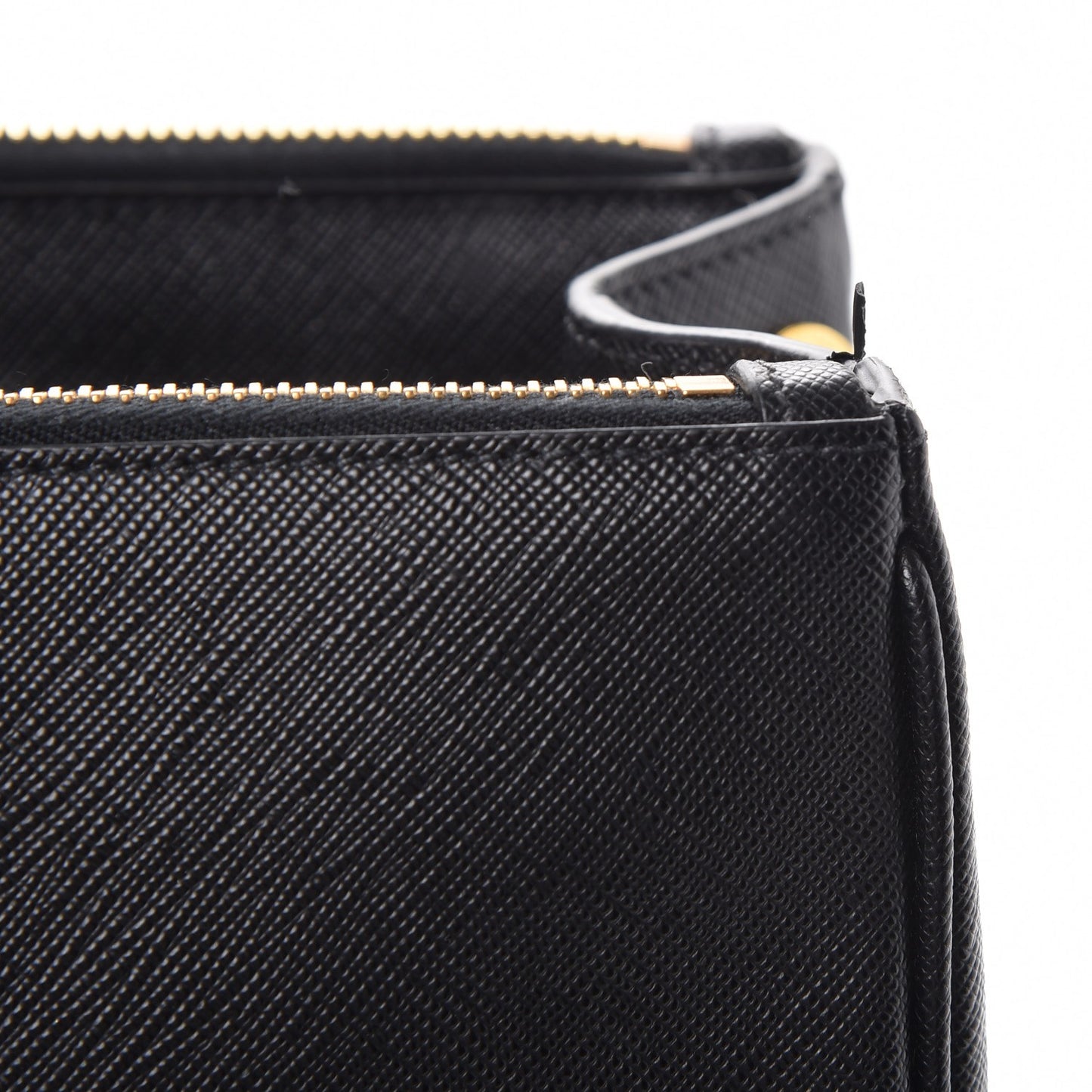 Saffiano Medium Galleria Double Zip Tote Black