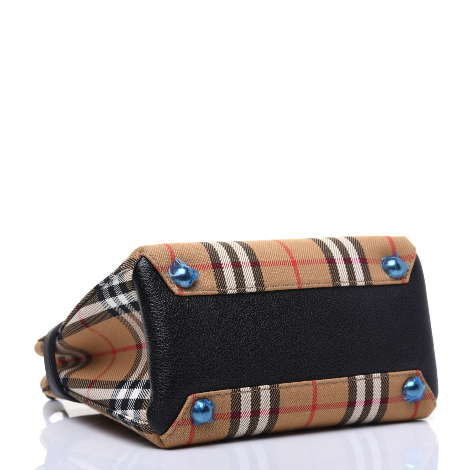Burberry Goatskin Vintage Check Baby Banner Tote Black 4 of 17