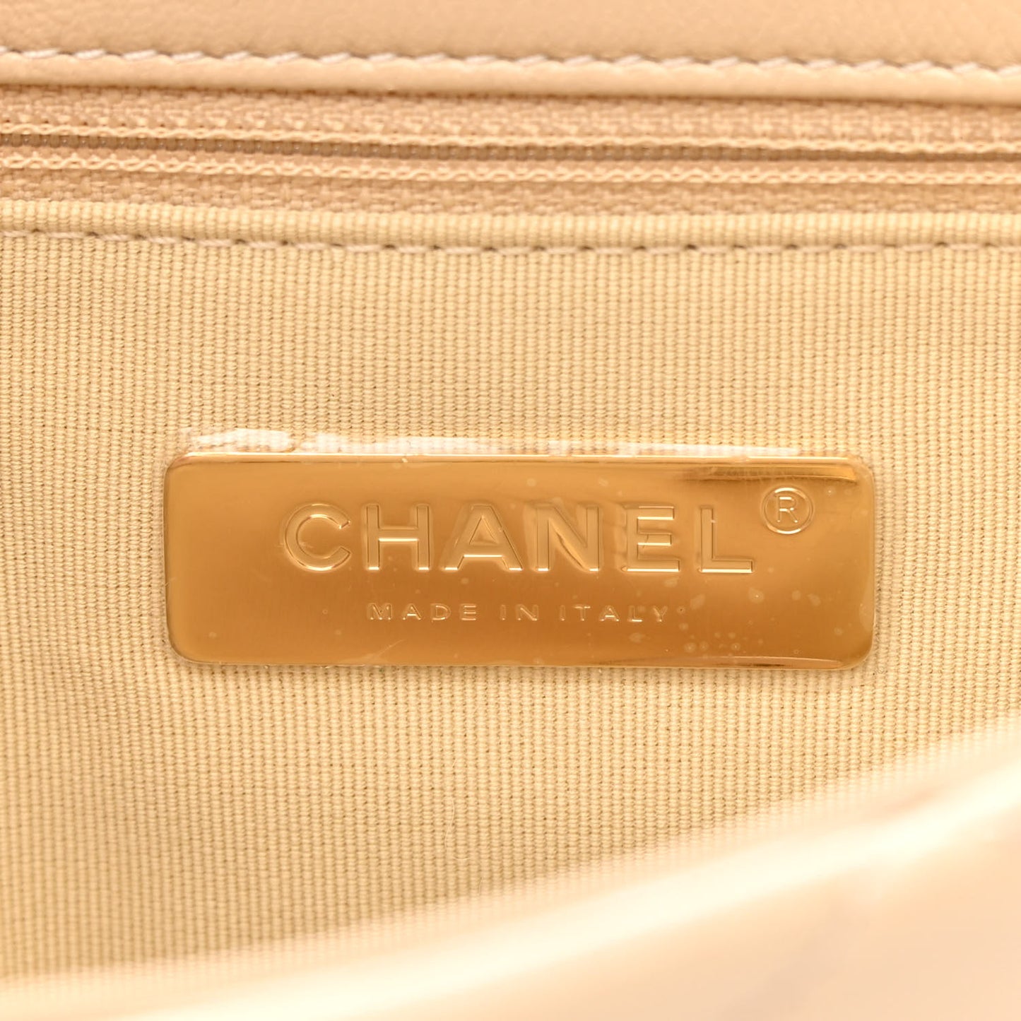 Lambskin Quilted Large Chanel 19 Flap Beige