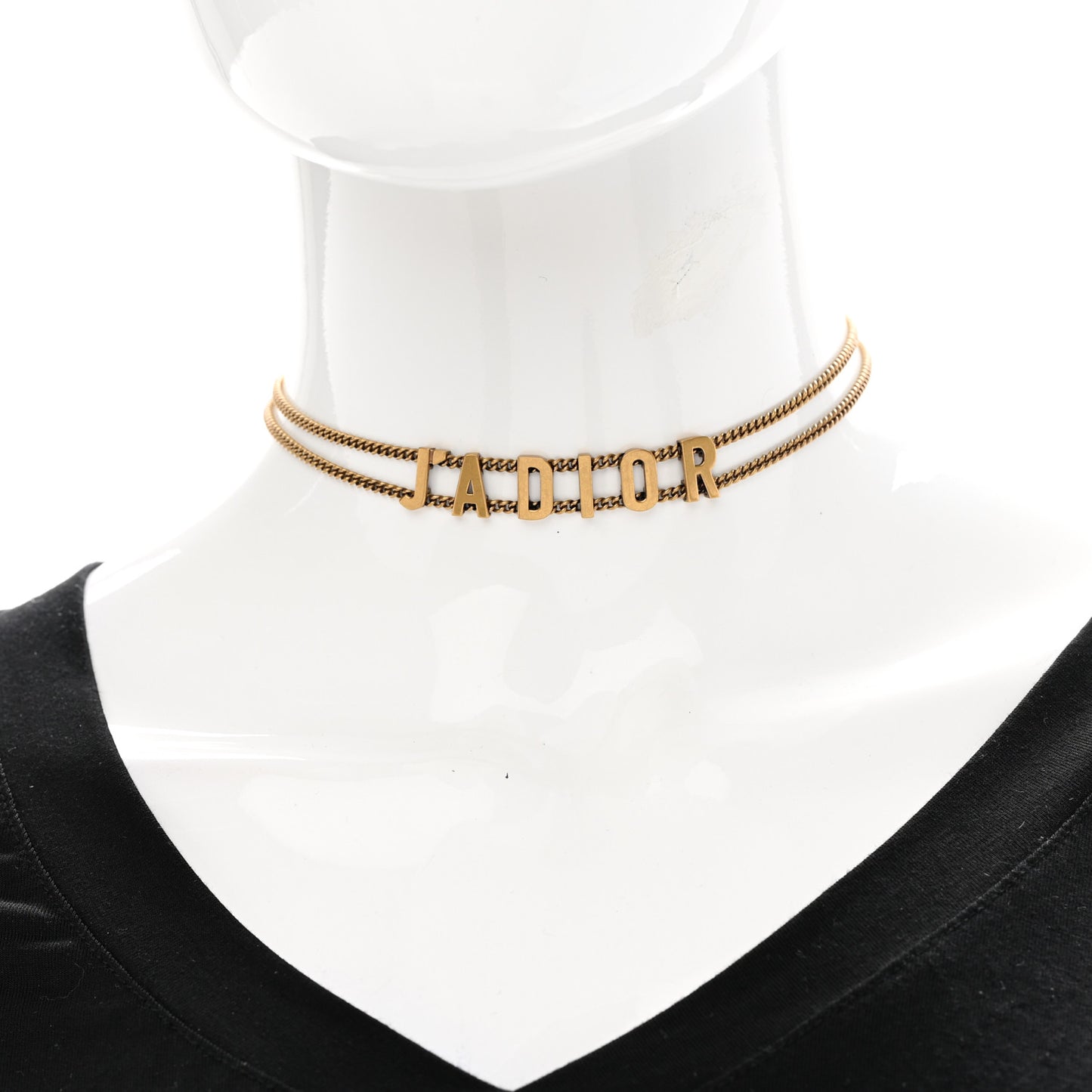 Metal J'Adior Choker Necklace Aged Gold