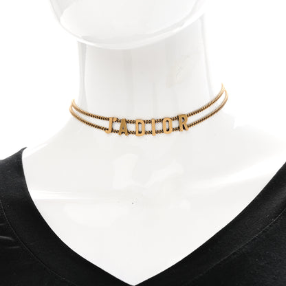 Christian Dior Metal J'Adior Choker Necklace Aged Gold 2 of 6