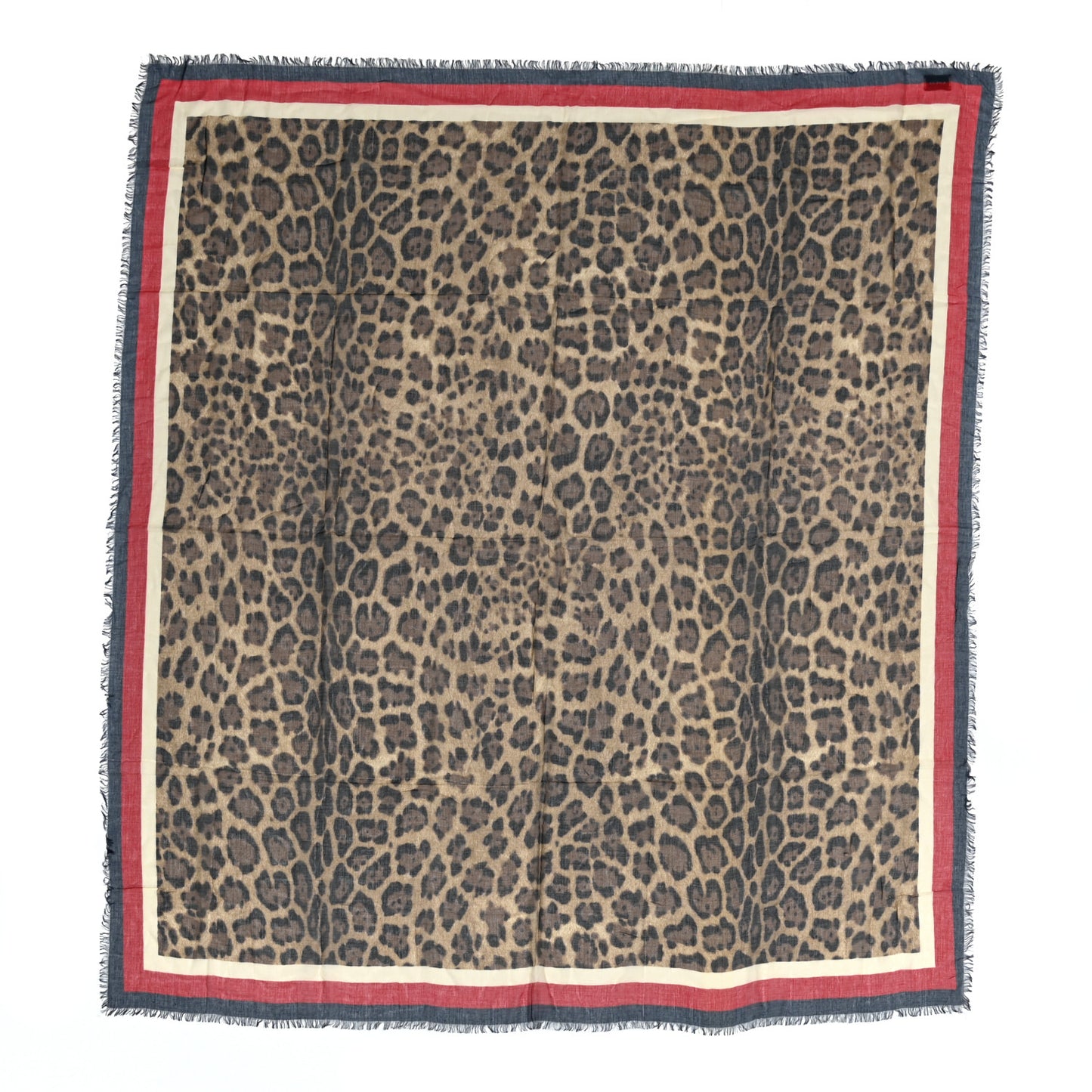 Modal Silk Leopard Web Print Scarf