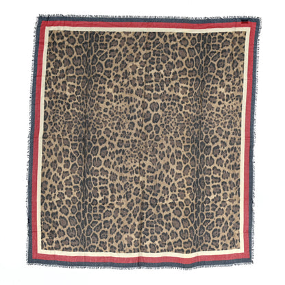 Gucci Modal Silk Leopard Web Print Scarf 1 of 4