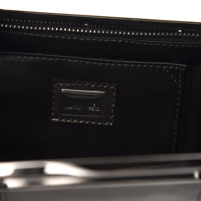 Fendi Patent Embellished Cutout Baguette Clutch Black 6 of 9