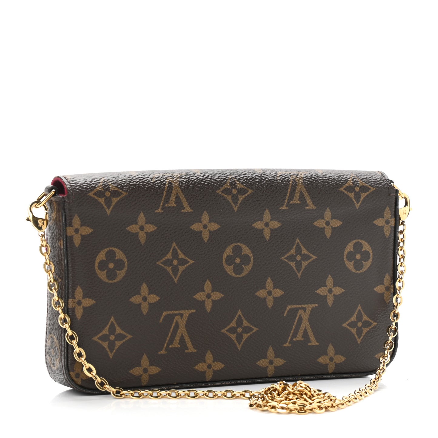Monogram Pochette Felicie Chain Wallet Fuchsia