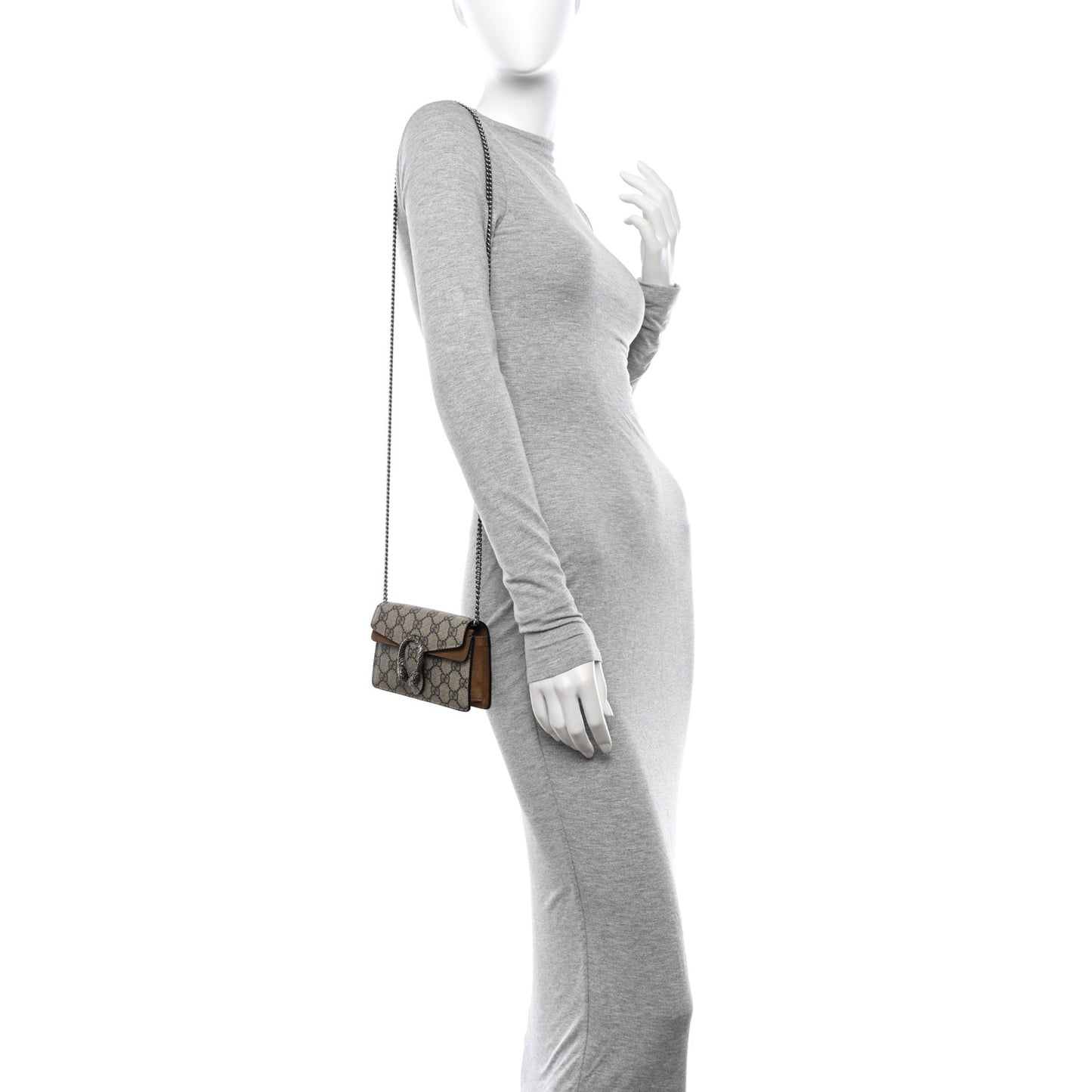 GG Supreme Monogram Super Mini Dionysus Shoulder Bag Taupe