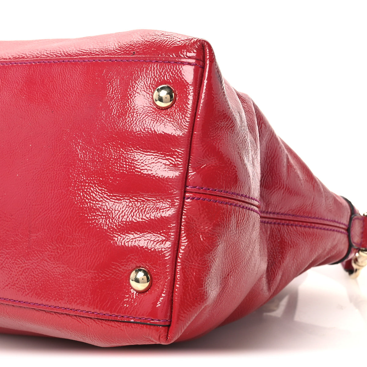 Vernice Naplack Small Soho Top Handle Satchel Uniform Red