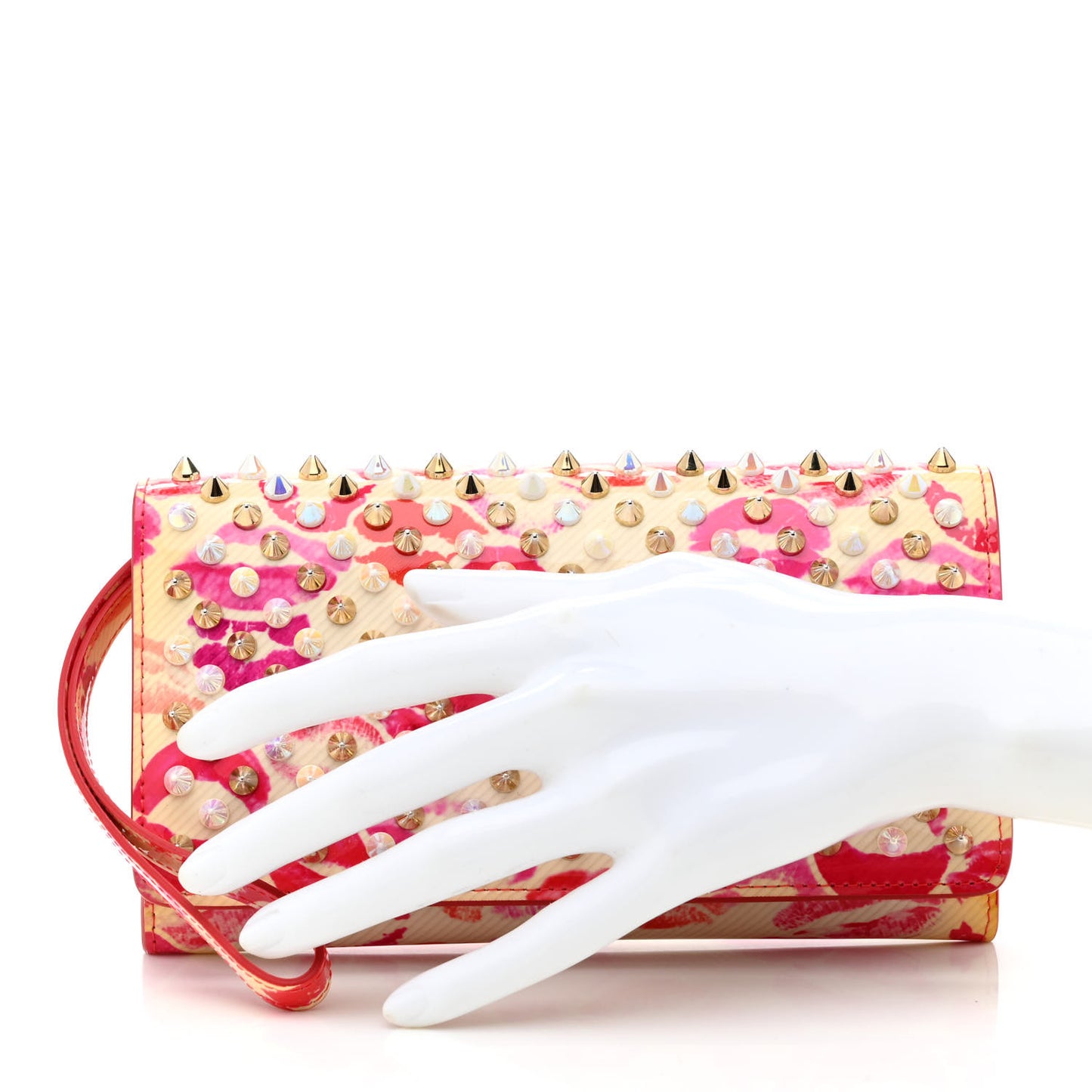 Patent Lip Print Macaron Flap Wallet Multicolor