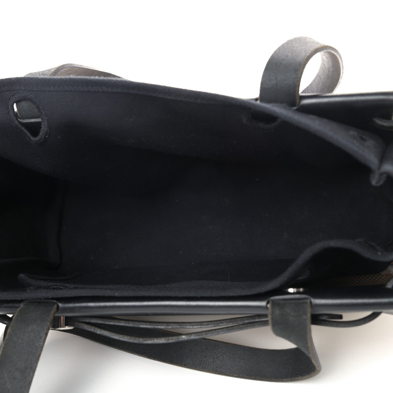 Hermes Toile Vache Calfskin Herbag Cabas PM Natural Black 6 of 10