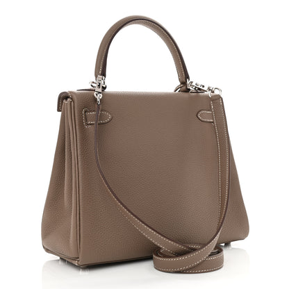 Hermes Togo Kelly Retourne 25 Etoupe 3 of 11